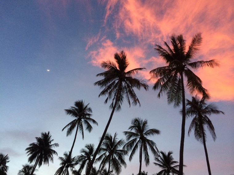 Sunset on the beach at the Cape Panwa